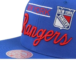Snapback-Mitchell & Ness New York Rangers Retro Lock Up Snapback - Blue