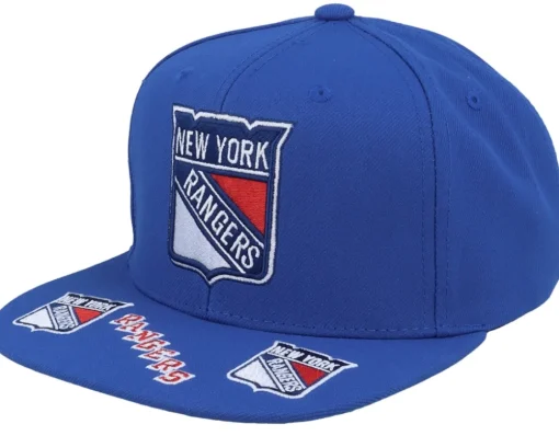Snapback-Mitchell & Ness New York Rangers Retro Lock Up Snapback - Blue