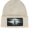 Fashion Calza Pennello New York Skyscraper Beanie Oatmeal Oversized Cuff -