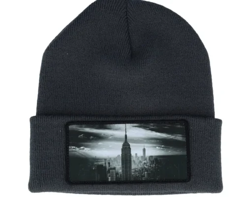 Cuff Beanies-Calza Pennello New York Skyscraper Beanie Graphite Grey Cuff -