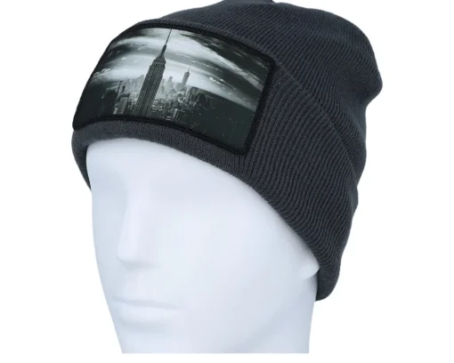 Cuff Beanies-Calza Pennello New York Skyscraper Beanie Graphite Grey Cuff -