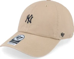 Dad Cap-47 Brand New York Yankees Base Runner Clean Up Khaki Dad Cap - Beige