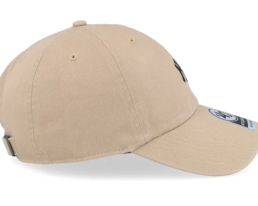 Dad Cap-47 Brand New York Yankees Base Runner Clean Up Khaki Dad Cap - Beige