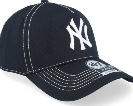Adjustable-47 Brand New York Yankees Contrast Stitch Mvp Dt /White A-frame Adjustable - Black