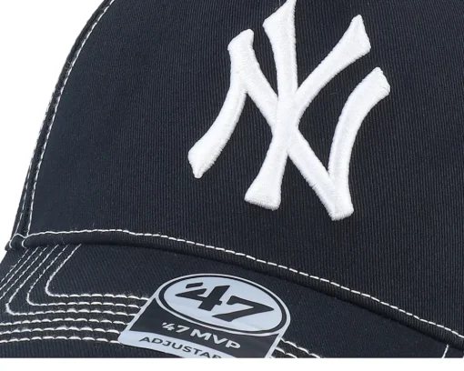 Adjustable-47 Brand New York Yankees Contrast Stitch Mvp Dt /White A-frame Adjustable - Black