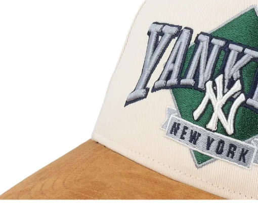 Best 47 Brand New York Yankees MLB Diamond 47 Hitch Cap Natural A-frame Adjustable - Beige
