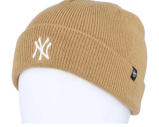 Hot 47 Brand New York Yankees MLB Randle Camel Short Beanie -