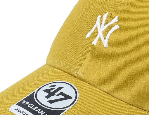 Dad Cap-47 Brand New York Yankees MLB Runner 47 Clean Up Goldenrod Dad Cap - Yellow