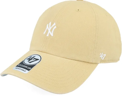 Dad Cap-47 Brand New York Yankees MLB Runner 47 Clean Up Goldenrod Dad Cap - Yellow
