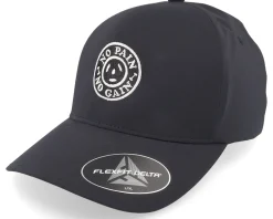 New Berzerk No Pain No Gain Round Logo Delta Black Flexfit -