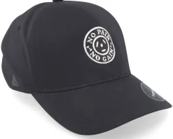 New Berzerk No Pain No Gain Round Logo Delta Black Flexfit -