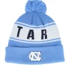 Pom Beanies-Top of the World North Carolina Tar Heels Cuffed Coastal Pom - Blue
