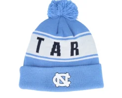 Pom Beanies-Top of the World North Carolina Tar Heels Cuffed Coastal Pom - Blue