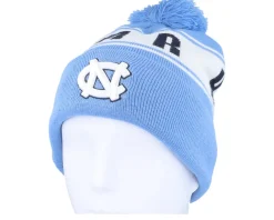 Pom Beanies-Top of the World North Carolina Tar Heels Cuffed Coastal Pom - Blue
