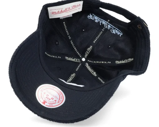 Adjustable-Mitchell & Ness North Carolina Tar Heels Terry Cloth Strapback Adjustable - Black