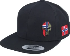 Sale Army Head Norway Army Skull Snapback - Black