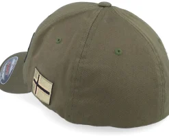 New Army Head Norway Army Skull Olive Wooly Combed Flexfit - Green