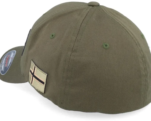 New Army Head Norway Army Skull Olive Wooly Combed Flexfit - Green