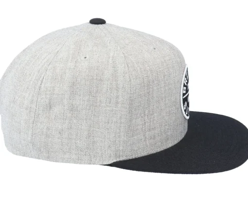 Snapback-Brixton Oath III Light Heather Grey/Black Snapback -