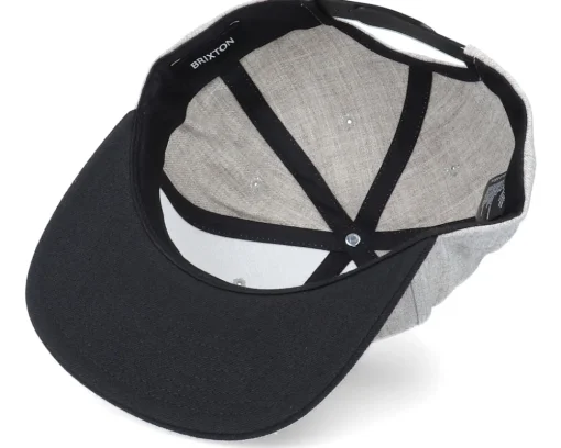 Snapback-Brixton Oath III Light Heather Grey/Black Snapback -