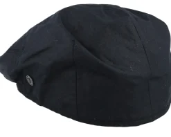 Flat Caps-Jaxon & James Oilcloth Black Flat Cap -