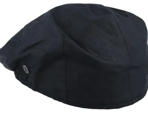 Flat Caps-Jaxon & James Oilcloth Black Flat Cap -