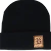 Cuff Beanies-Bearded Man Old English B Patch Black Beanie -