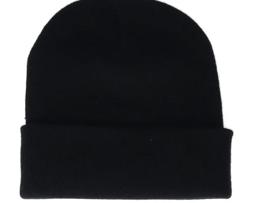Cuff Beanies-Bearded Man Old English B Patch Black Beanie -