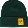 New Bearded Man Old English B Patch Bottle Green Beanie -