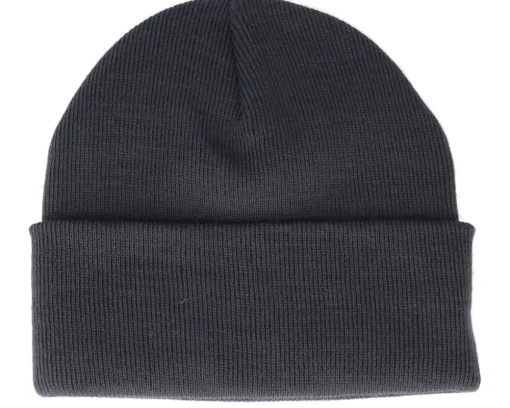 Cuff Beanies-Bearded Man Old English B Patch Graphite Grey Beanie -