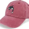 Dad Cap-Wild Spirit Orca Washed Red Dad Cap -
