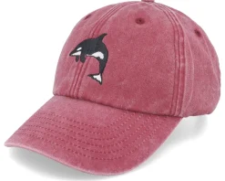Dad Cap-Wild Spirit Orca Washed Red Dad Cap -