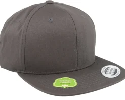 Snapback-Yupoong Organic Cotton Dark Snapback - Grey
