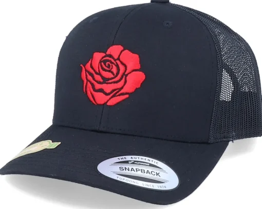 Outlet Iconic Organic Red Rose Petal Black Trucker -