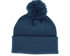Clearance Beechfield Original Pom Pom Petrol Beanie - Blue