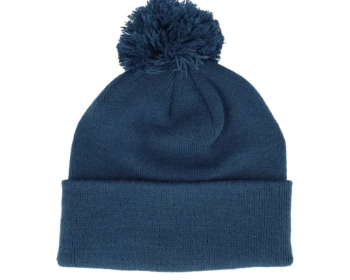 Clearance Beechfield Original Pom Pom Petrol Beanie - Blue