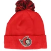 New Adidas Ottawa Senators NHL Cuff Beanie Pom - Red