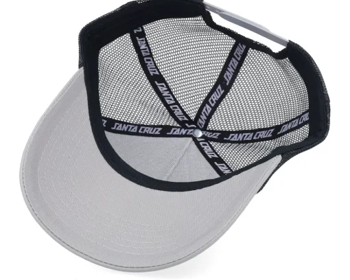 Skate-Santa Cruz Oval Check Flame /Stone Grey Trucker - White