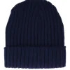 Cuff Beanies | Knitted Beanies-Beechfield Oxford Chunky Ribbed Navy Cuff - Blue