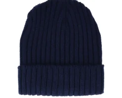 Cuff Beanies | Knitted Beanies-Beechfield Oxford Chunky Ribbed Navy Cuff - Blue