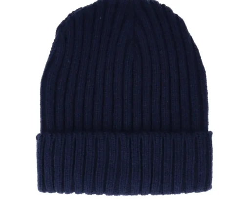 Cuff Beanies | Knitted Beanies-Beechfield Oxford Chunky Ribbed Navy Cuff - Blue