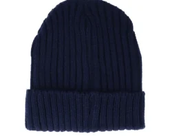 Cuff Beanies | Knitted Beanies-Beechfield Oxford Chunky Ribbed Navy Cuff - Blue