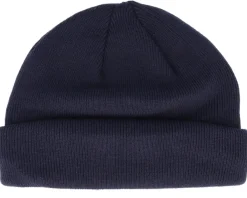 Short Beanies | Blank Beanies-Beechfield Oxford Navy Recycled Mini Fisherman Short Beanie - Blue