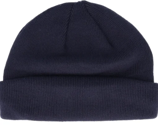 Short Beanies | Blank Beanies-Beechfield Oxford Navy Recycled Mini Fisherman Short Beanie - Blue
