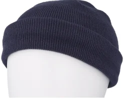 Short Beanies | Blank Beanies-Beechfield Oxford Navy Recycled Mini Fisherman Short Beanie - Blue