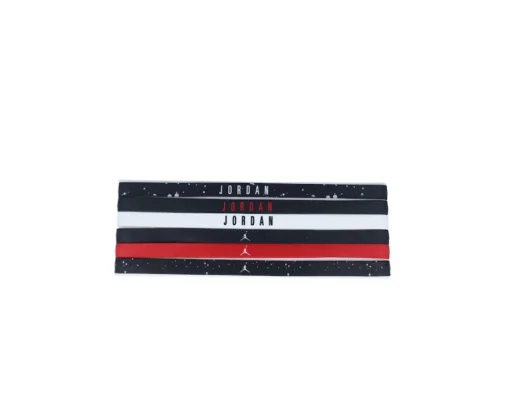 Hot Jordan 6 Pack Elastic Black/White/Red Hairband -