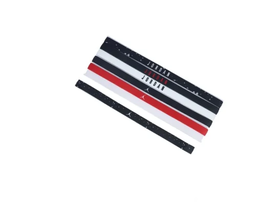 Hot Jordan 6 Pack Elastic Black/White/Red Hairband -