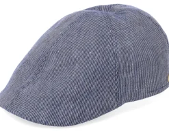 Fashion Mayser Paddy Stripes Marine Flat Cap - Blue