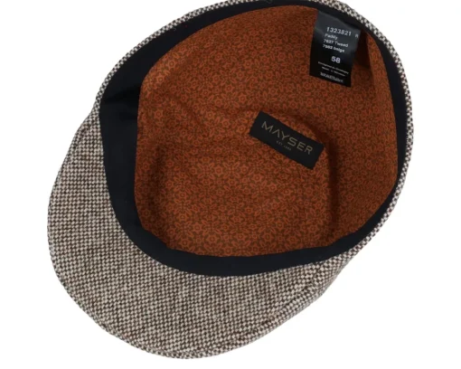 Flat Caps-Mayser Paddy Tweed Beige Flat Cap -