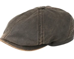 Outlet Stetson 6-Panel Cap Co/Pes Schwarz Flatcap -